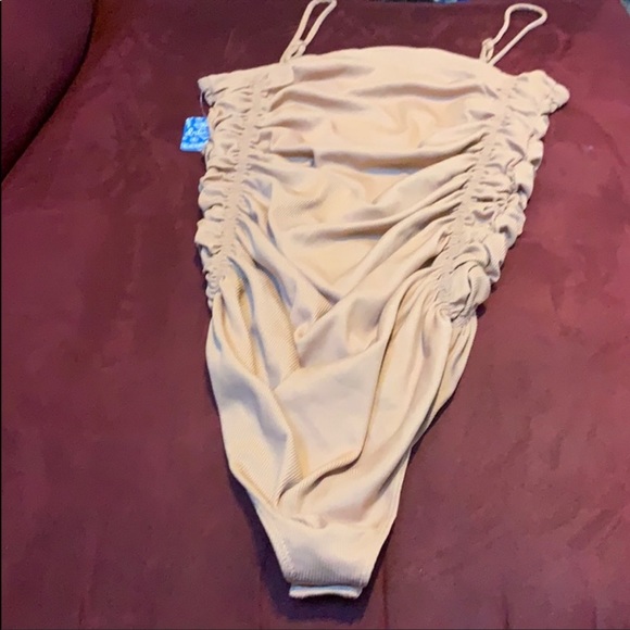 NWT Free People Bodysuit Ruched Snap Button - Picture 5 of 7